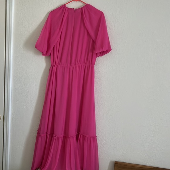 H&M Chiffon Cerise Maxi Dress Long Dress Sz M - Picture 5 of 15